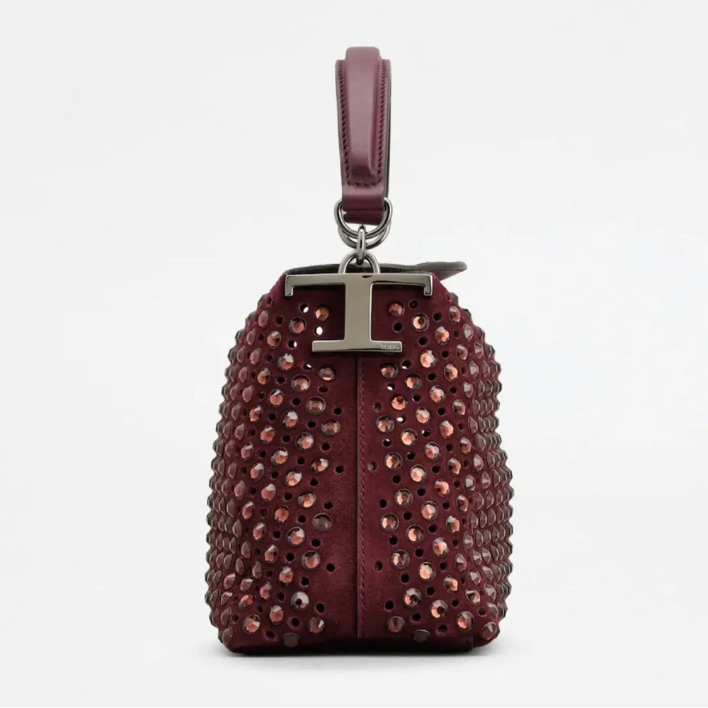 Tod's T Case Tote Messenger Bag in Suede Micro NIB - Picture 2 of 12